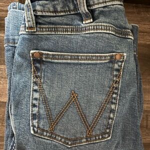 Medium wash wrangler trouser